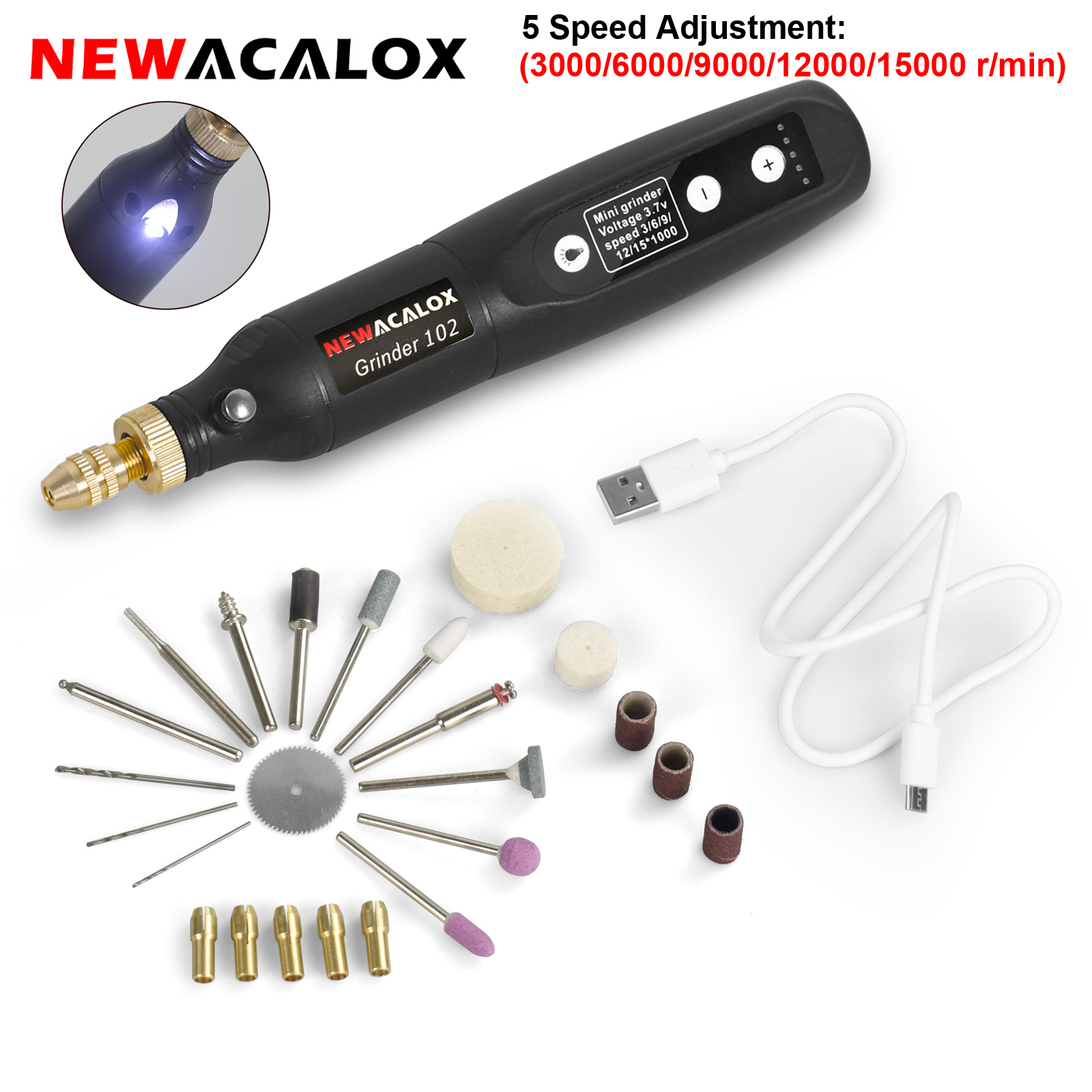 Impact Driver Cordless - NEWACALOX Cordless Rotary Tool with 5
