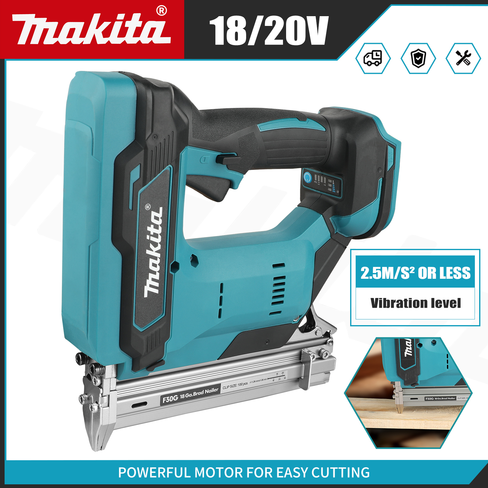 Staple Gun Electric - Makita Cordless Nail Gun:10-30mm Nails,2 in
