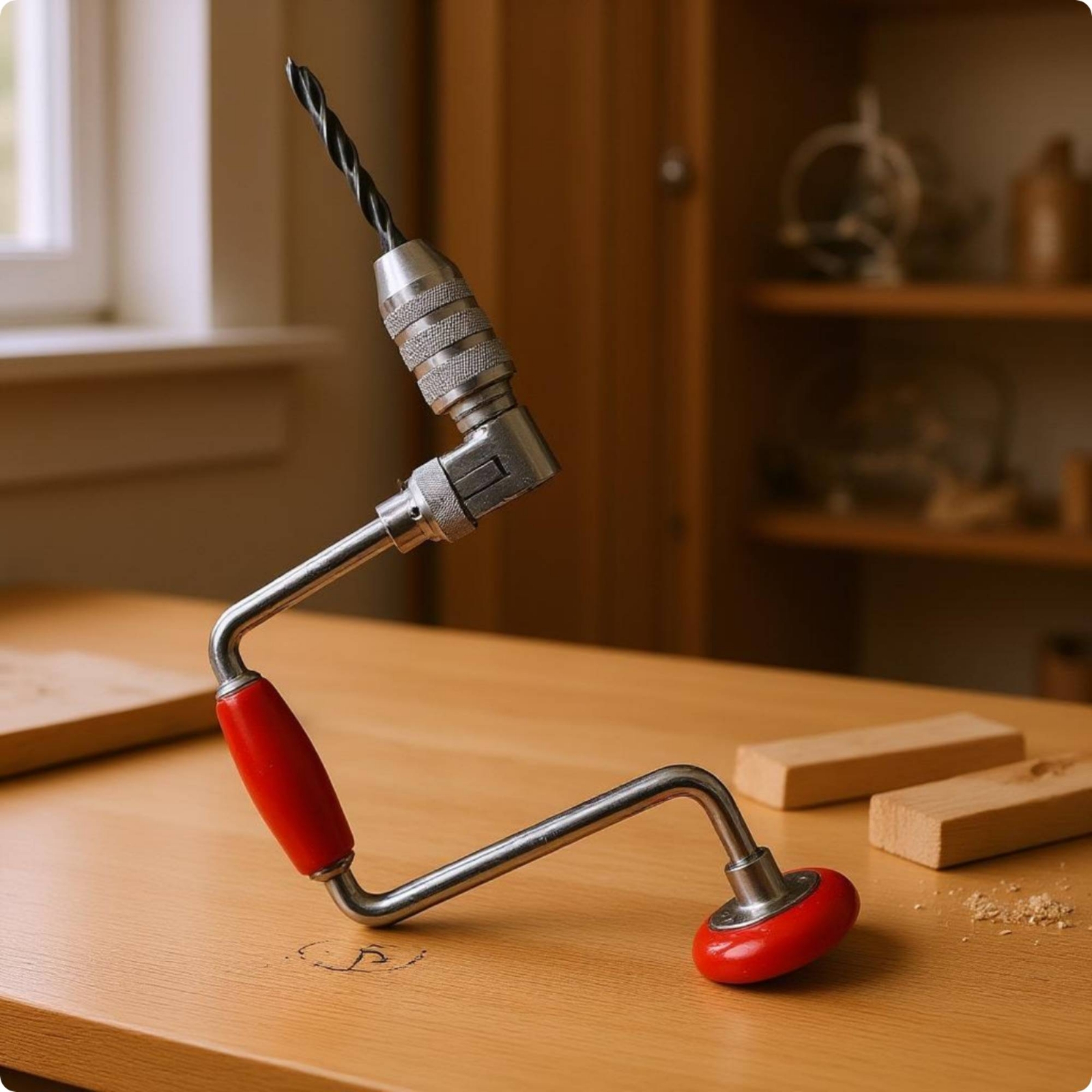 Power Tools And Hand Tools - Spiral Boring Tip Curved Frame Hand-powered