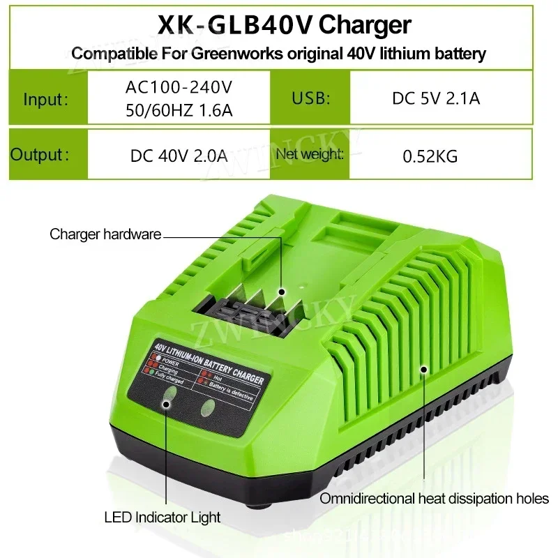 Replacement Charger For Greenw - Power Tools Green Color recensione e prezzo