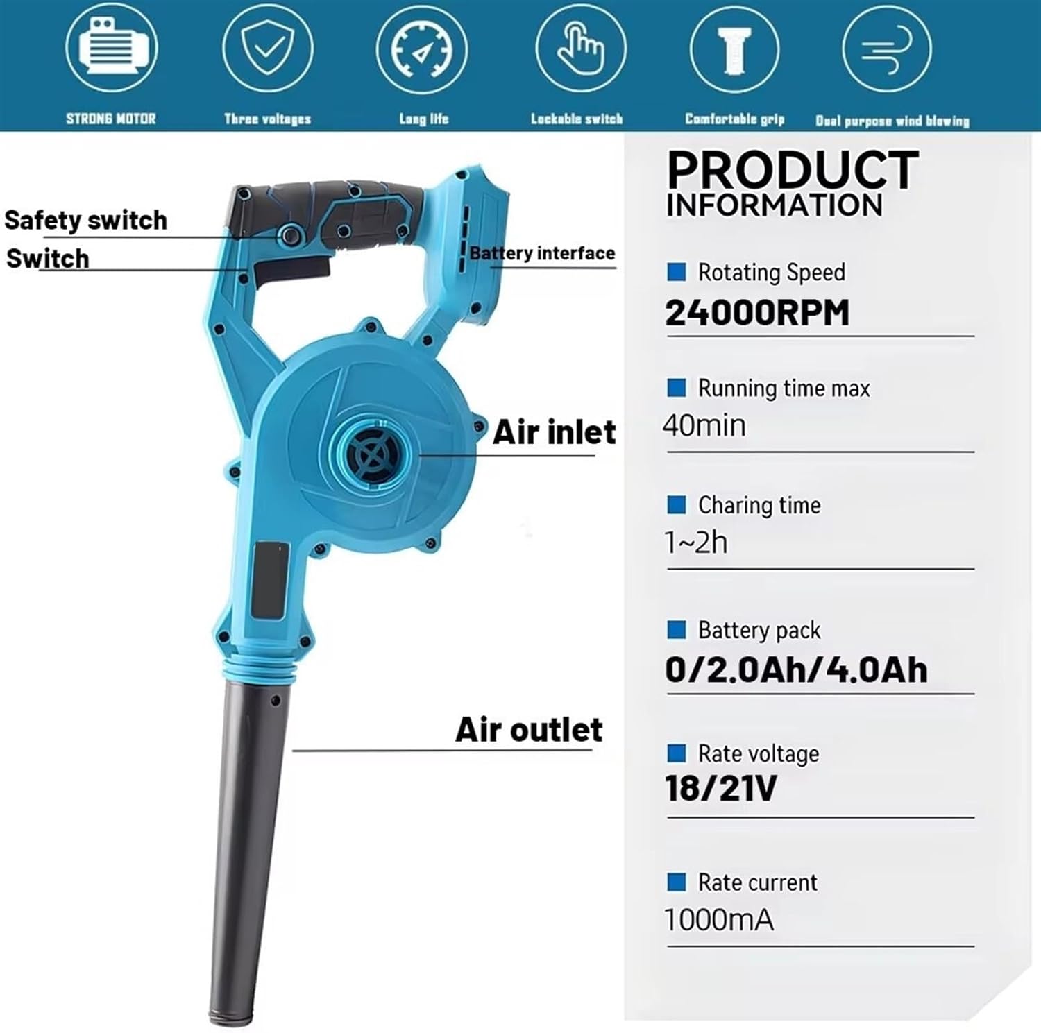 For Makita 18V Li-Ion Battery  - Vacuum Cleaner Power Tools recensione e prezzo