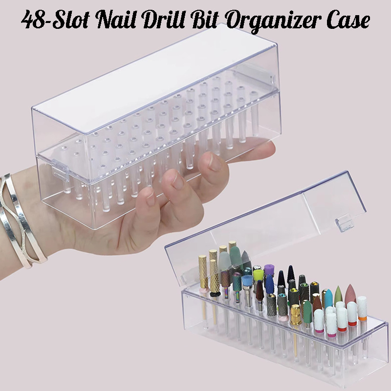 48 Holes Clear Nail Drill Bits - Power Tools Holder recensione e prezzo