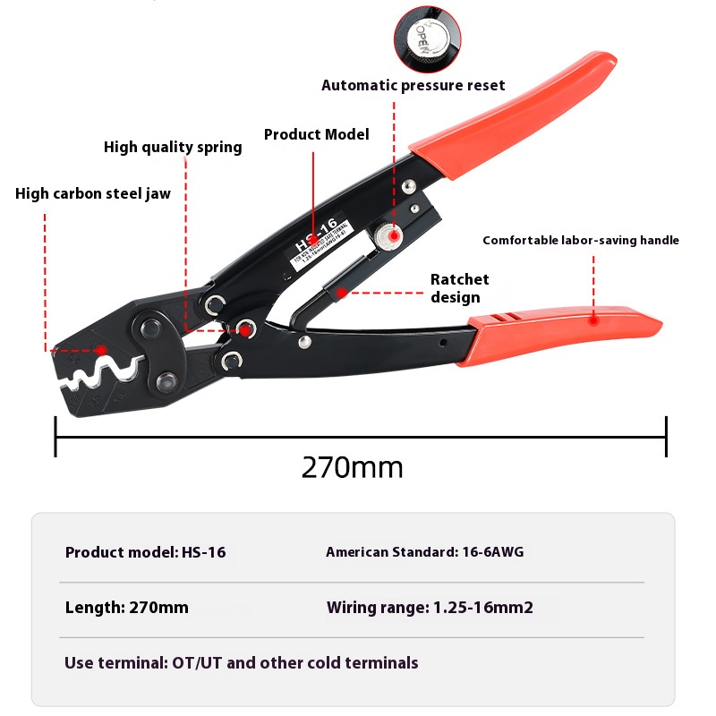 HS-16 Crimper Plier Ratcheting - Power Tools Japan recensione e prezzo